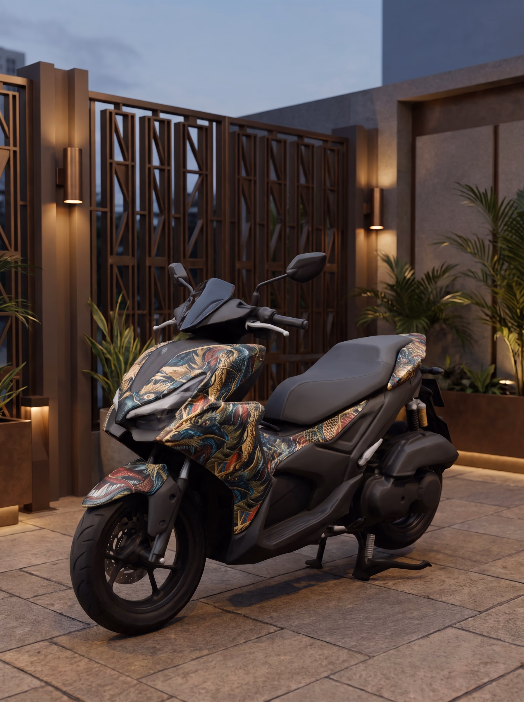 Yamaha NVX full-cover wrap JadeDragon — 1/10